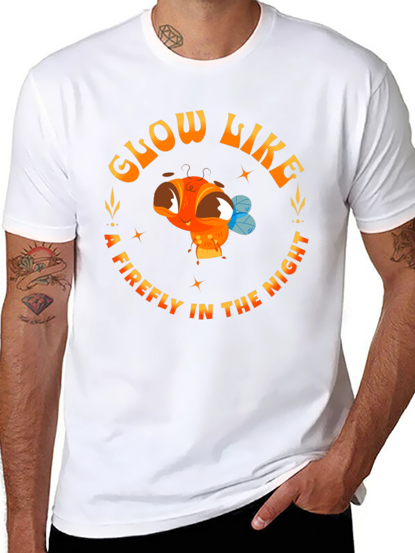 Glow Like A Firefly Black Graphic Tee