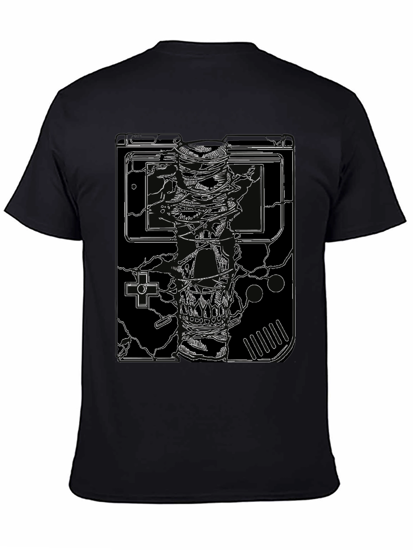 Game Over Skull T-Shirt - Retro Gamer Style