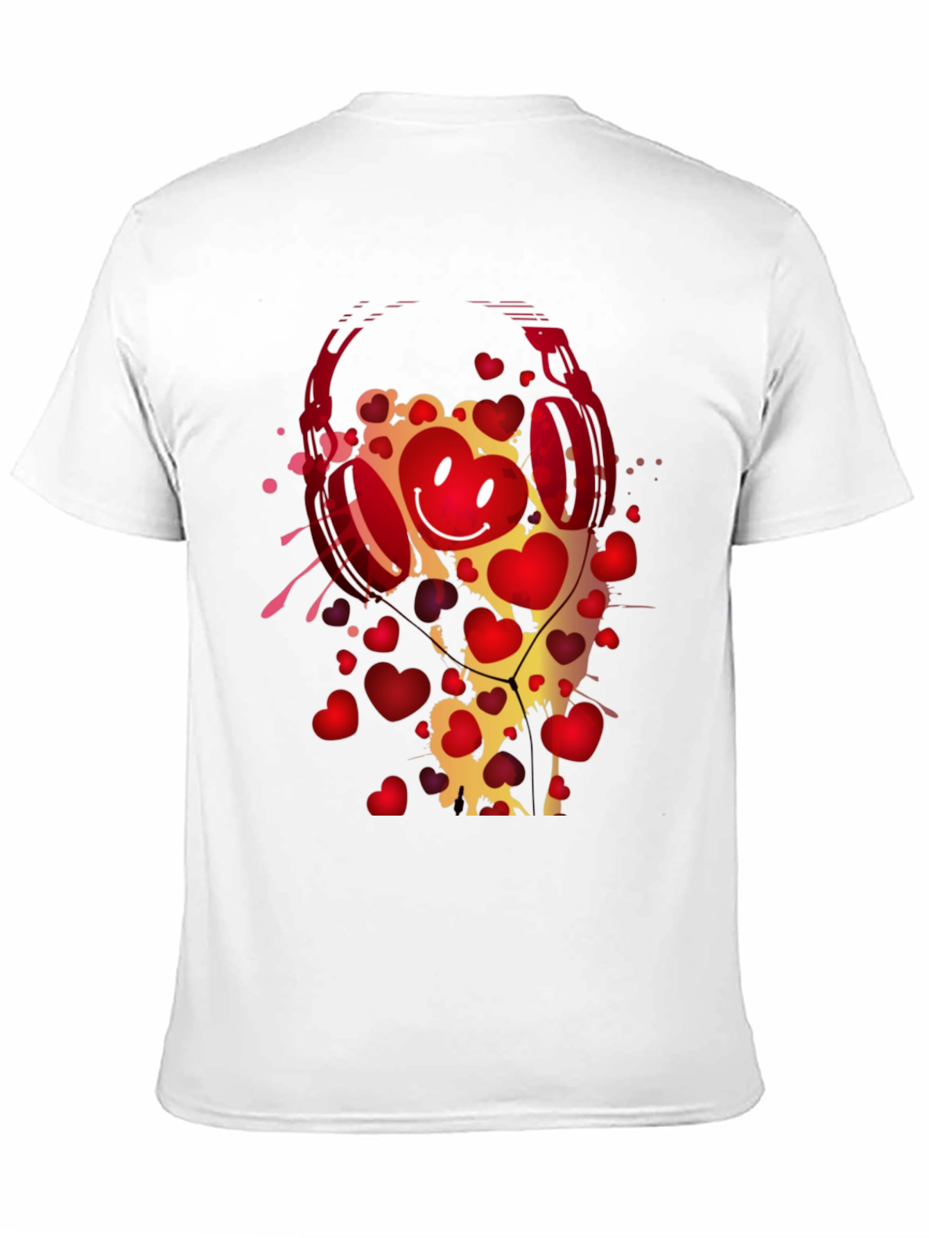 Heart Headphones Graphic T-Shirt - Trendy Black Tee