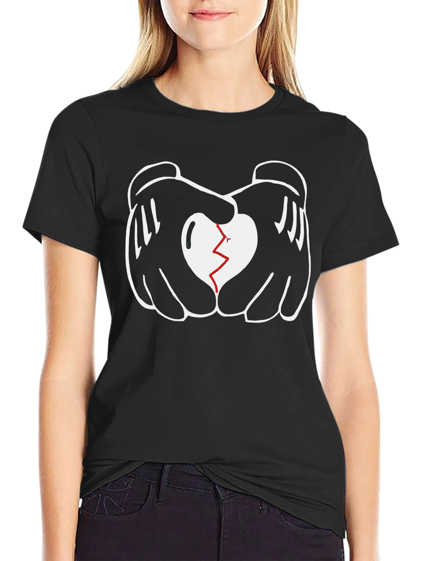 Heart Hands Graphic Tee - Black