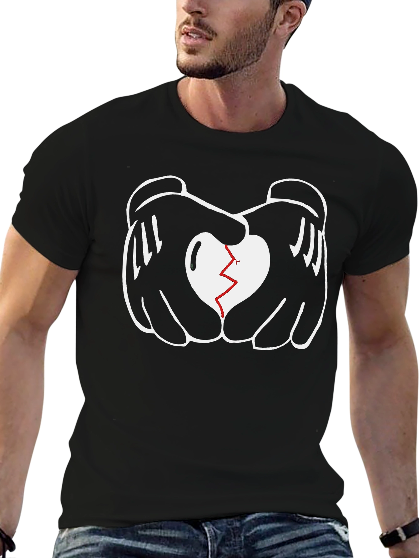 Heart Hands Graphic Tee - Black