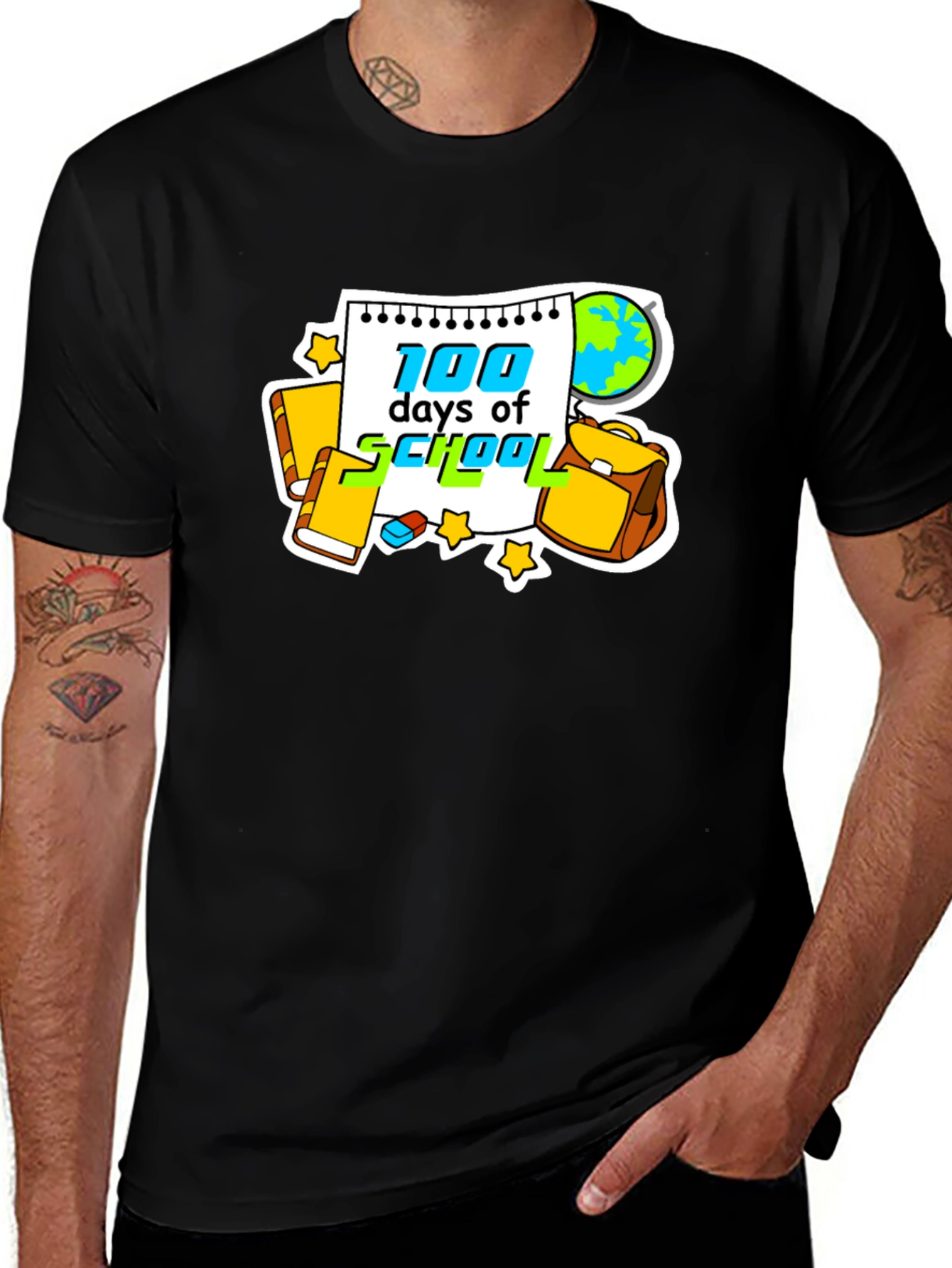 100 Days of School Black Graphic Tee