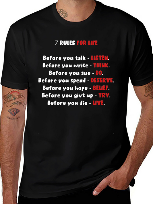 7 Rules For Life Graphic T-Shirt
