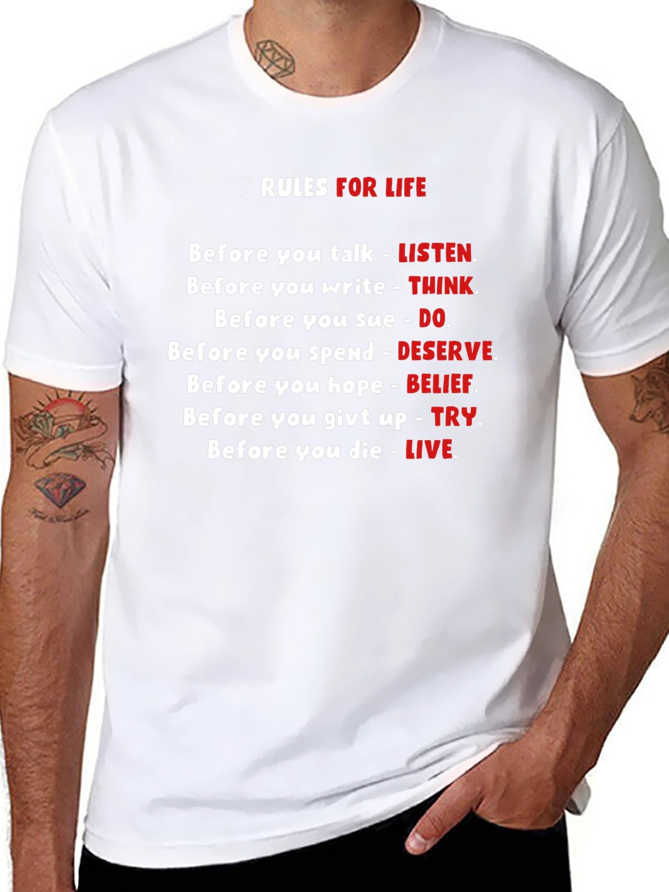 7 Rules For Life Graphic T-Shirt