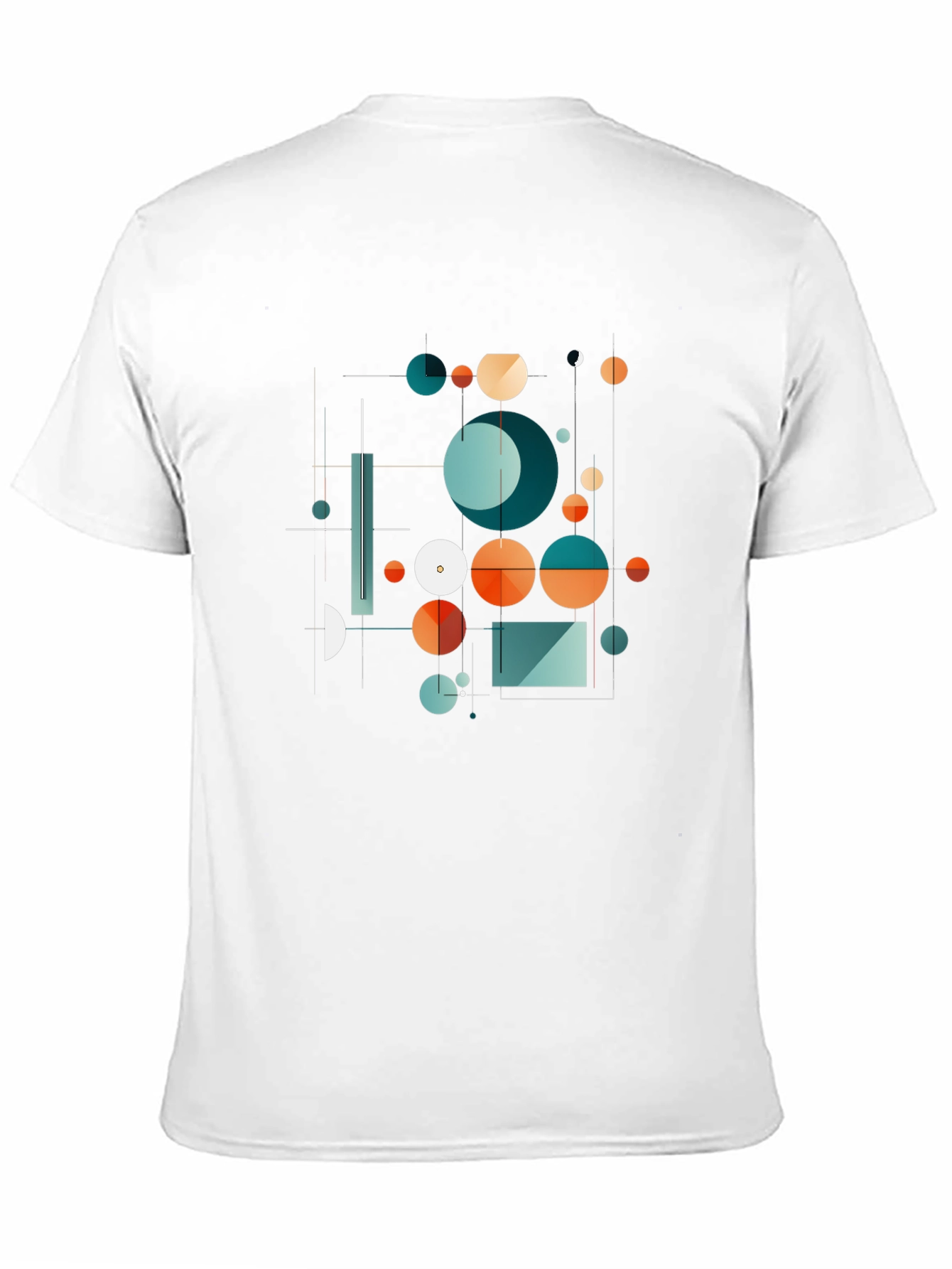 Abstract Geometric Circle Design Black T-Shirt