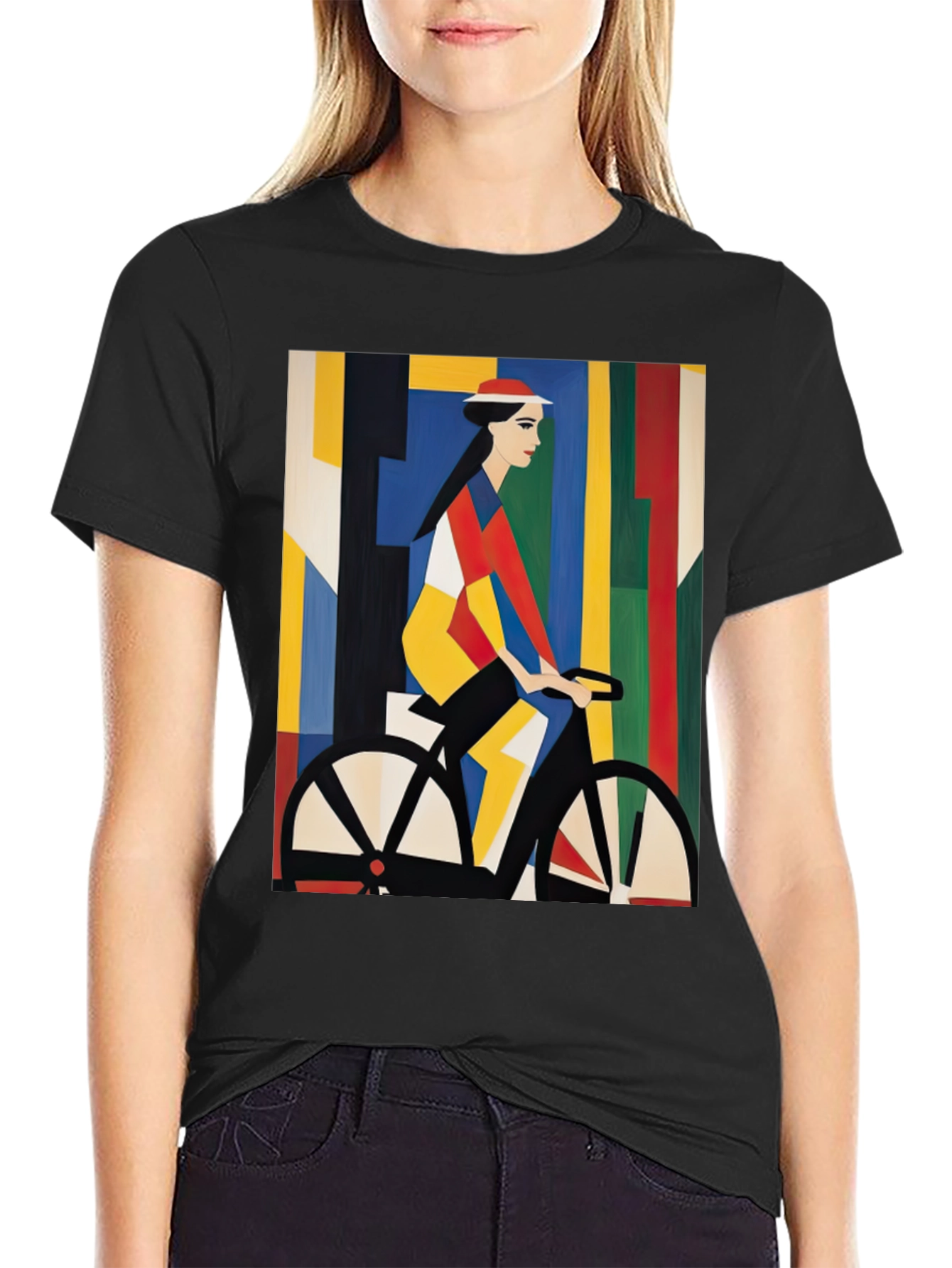 Abstract Bicycle Art Black T-Shirt