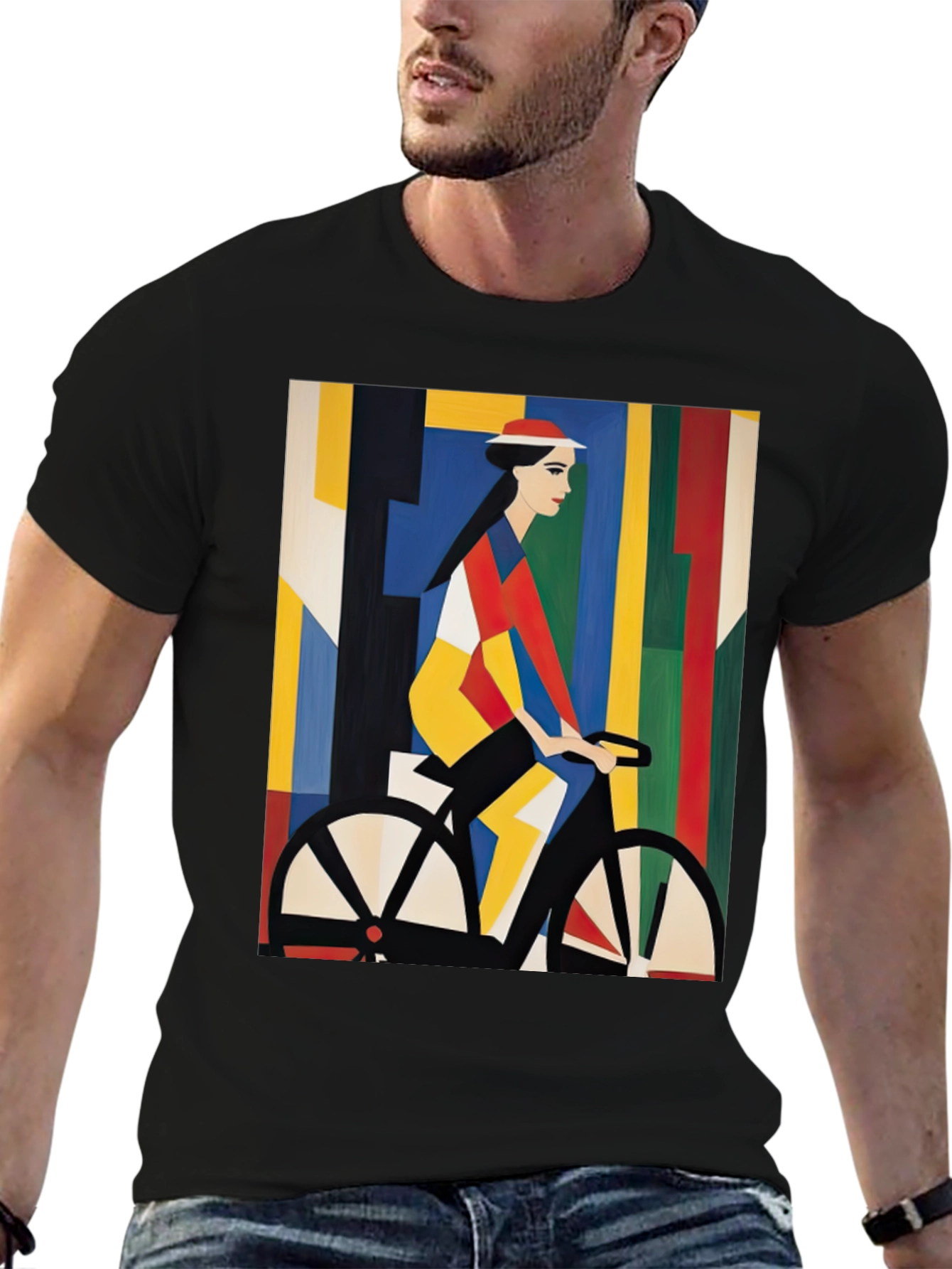 Abstract Bicycle Art Black T-Shirt