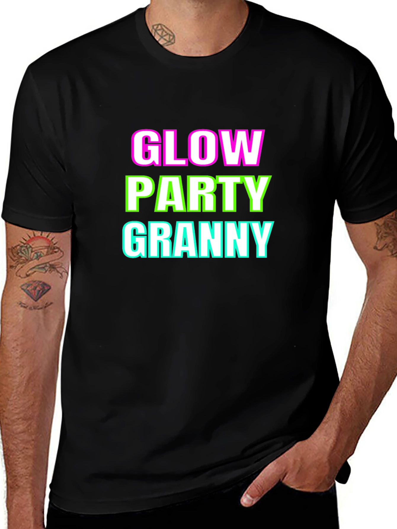 Glow Party Granny Graphic T-Shirt