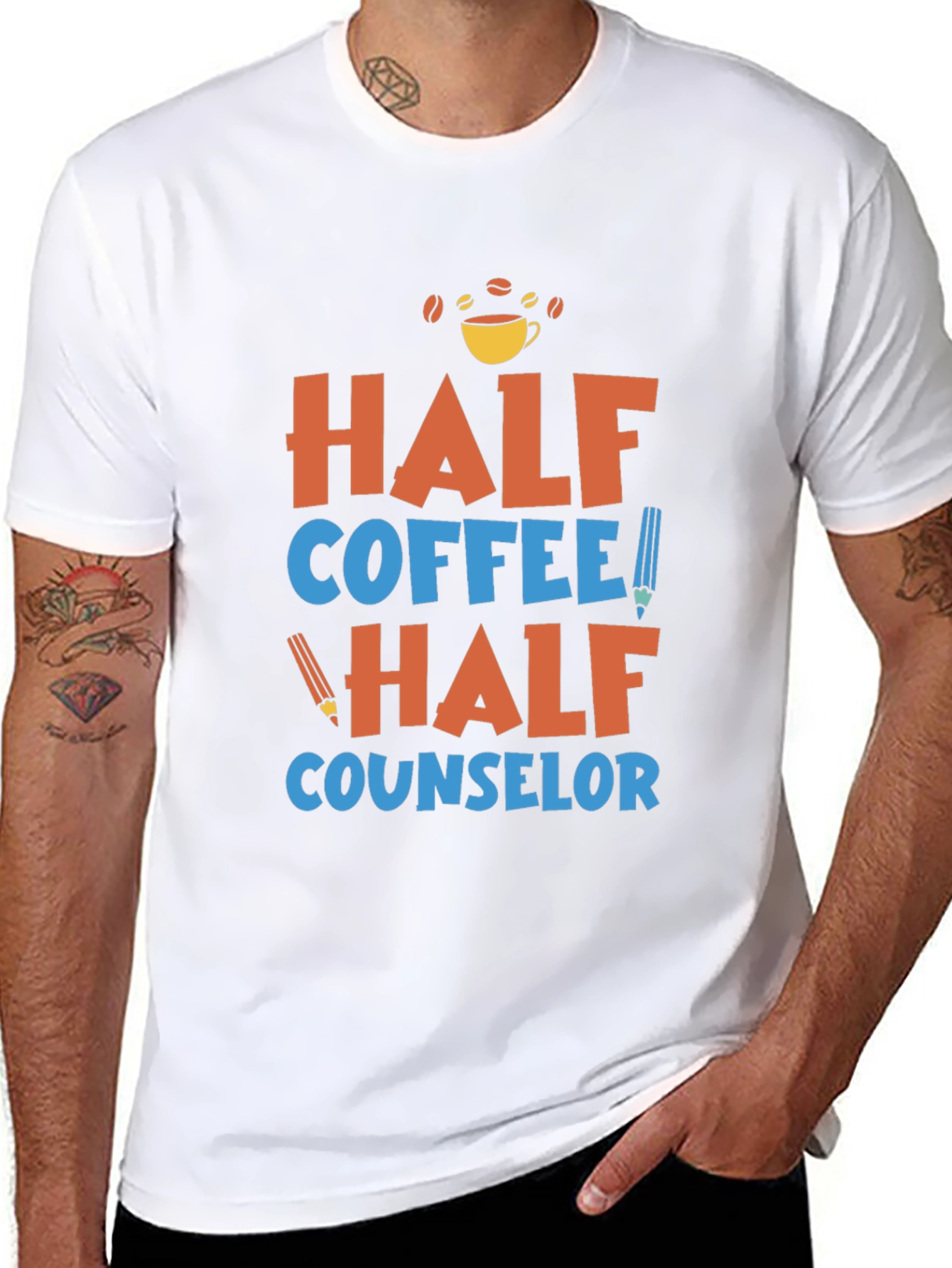 Half Coffee Half Counselor Graphic Tee