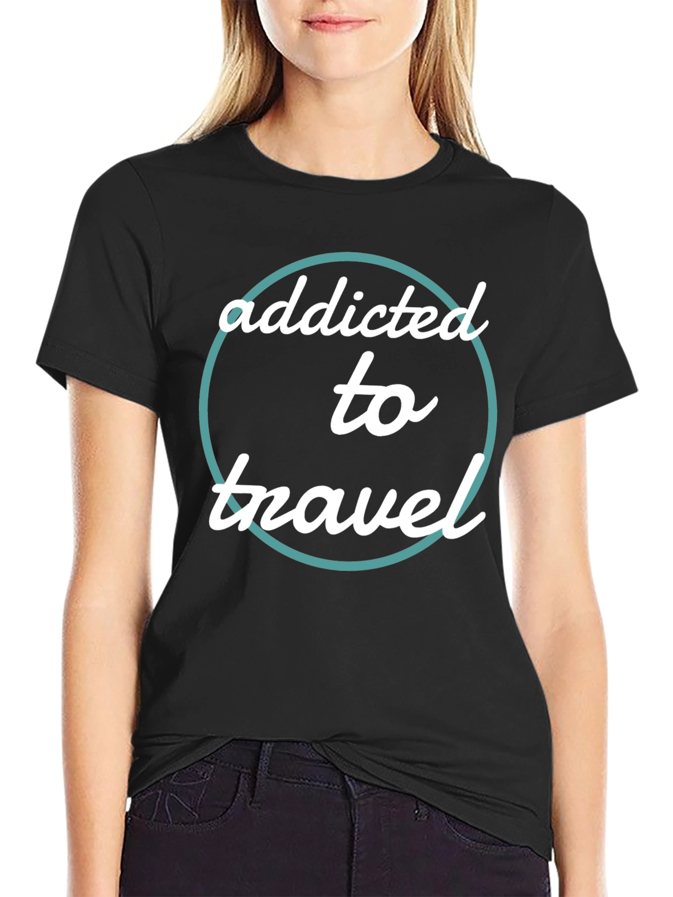 Addicted to Travel Graphic Tee - Black