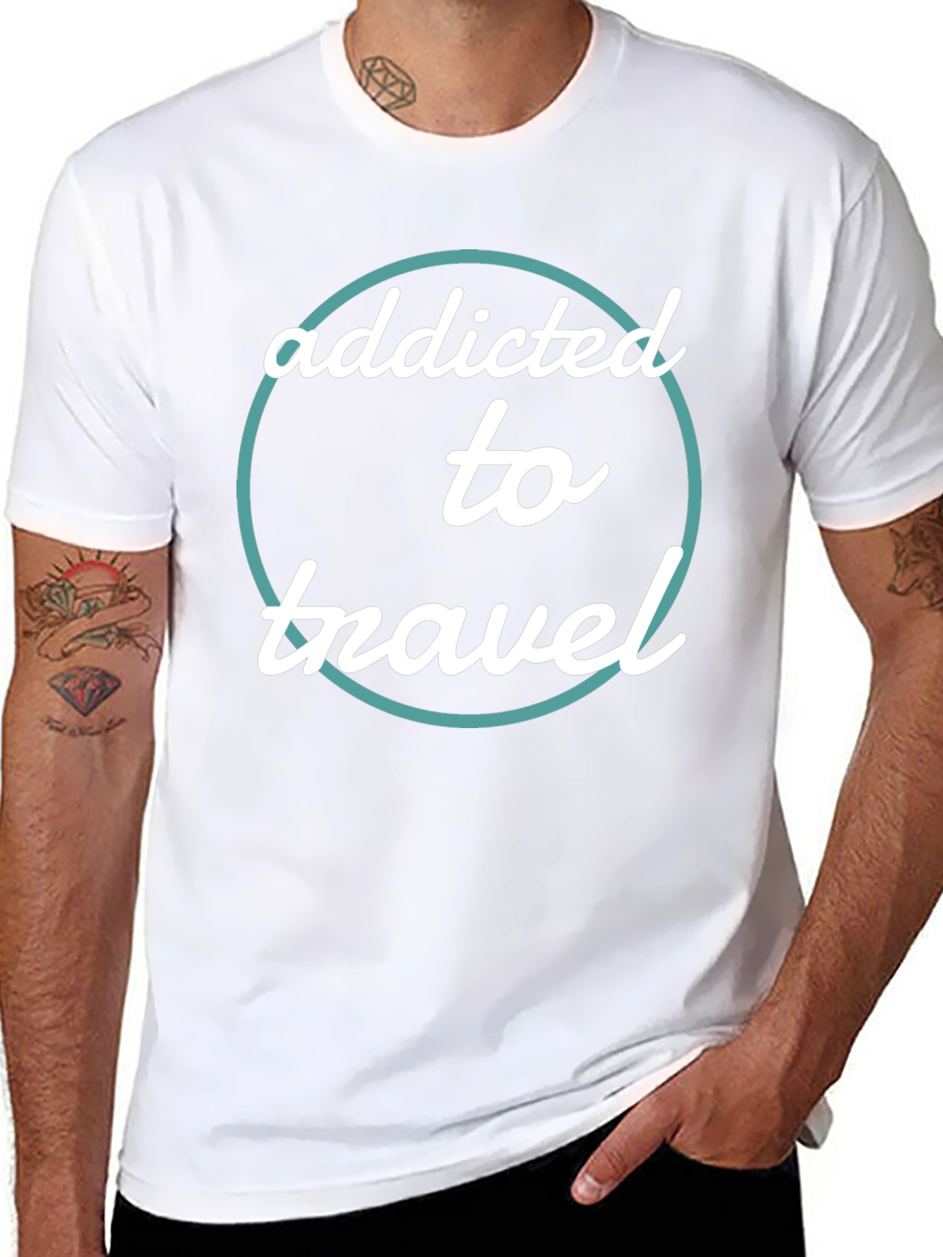 Addicted to Travel Graphic Tee - Black
