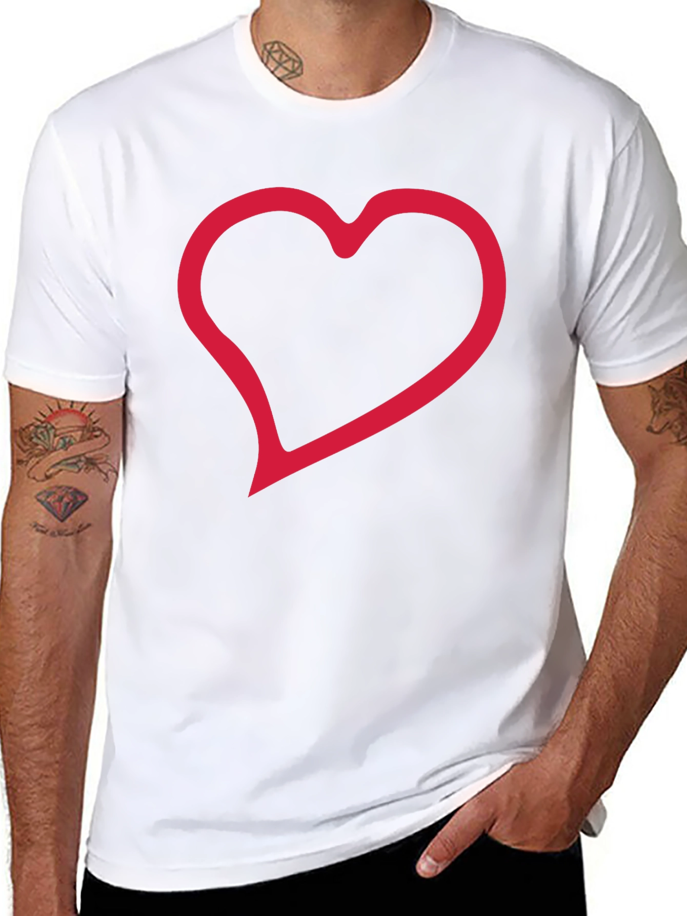 Heart Graphic Black Tee - Casual Comfort