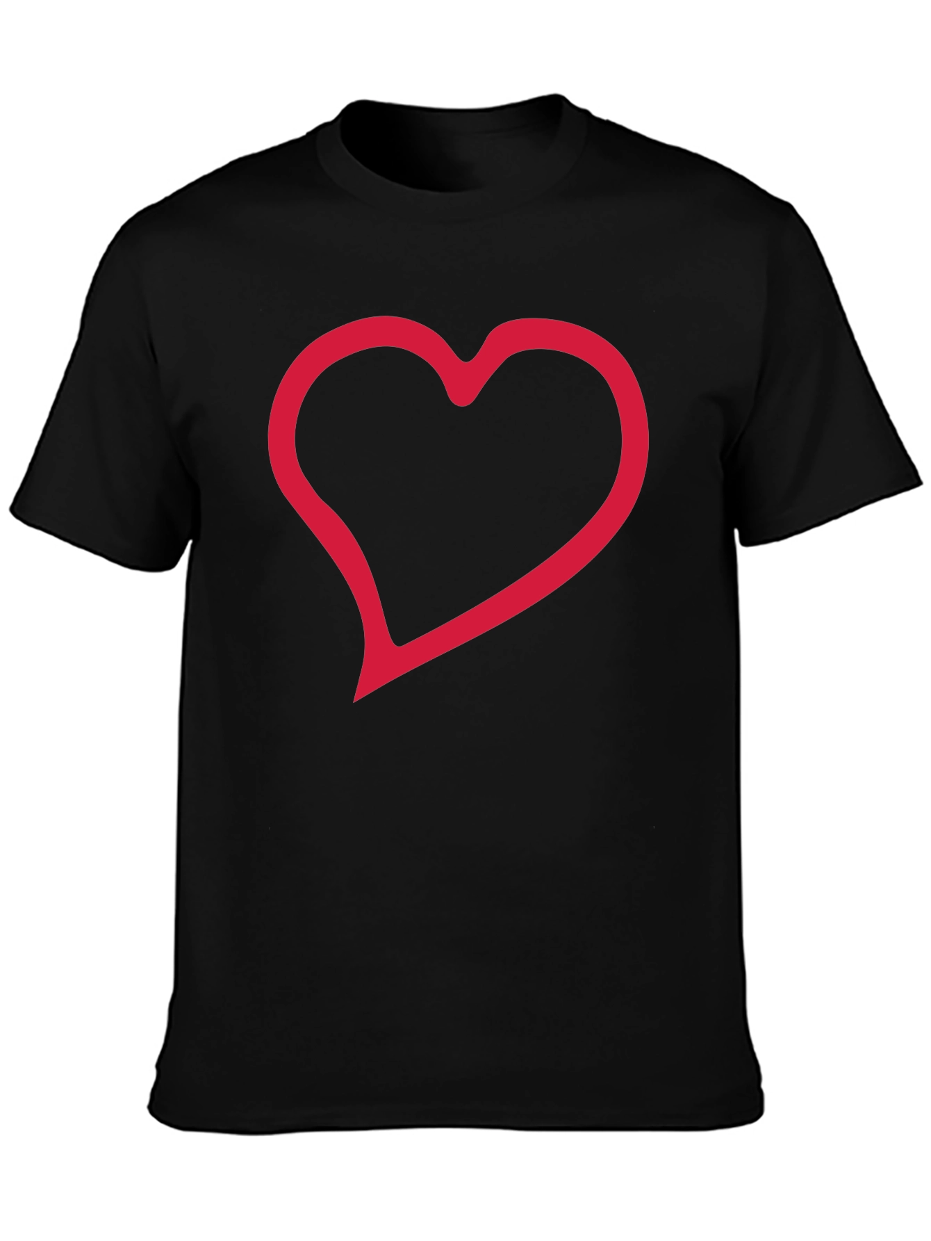 Heart Graphic Black Tee - Casual Comfort
