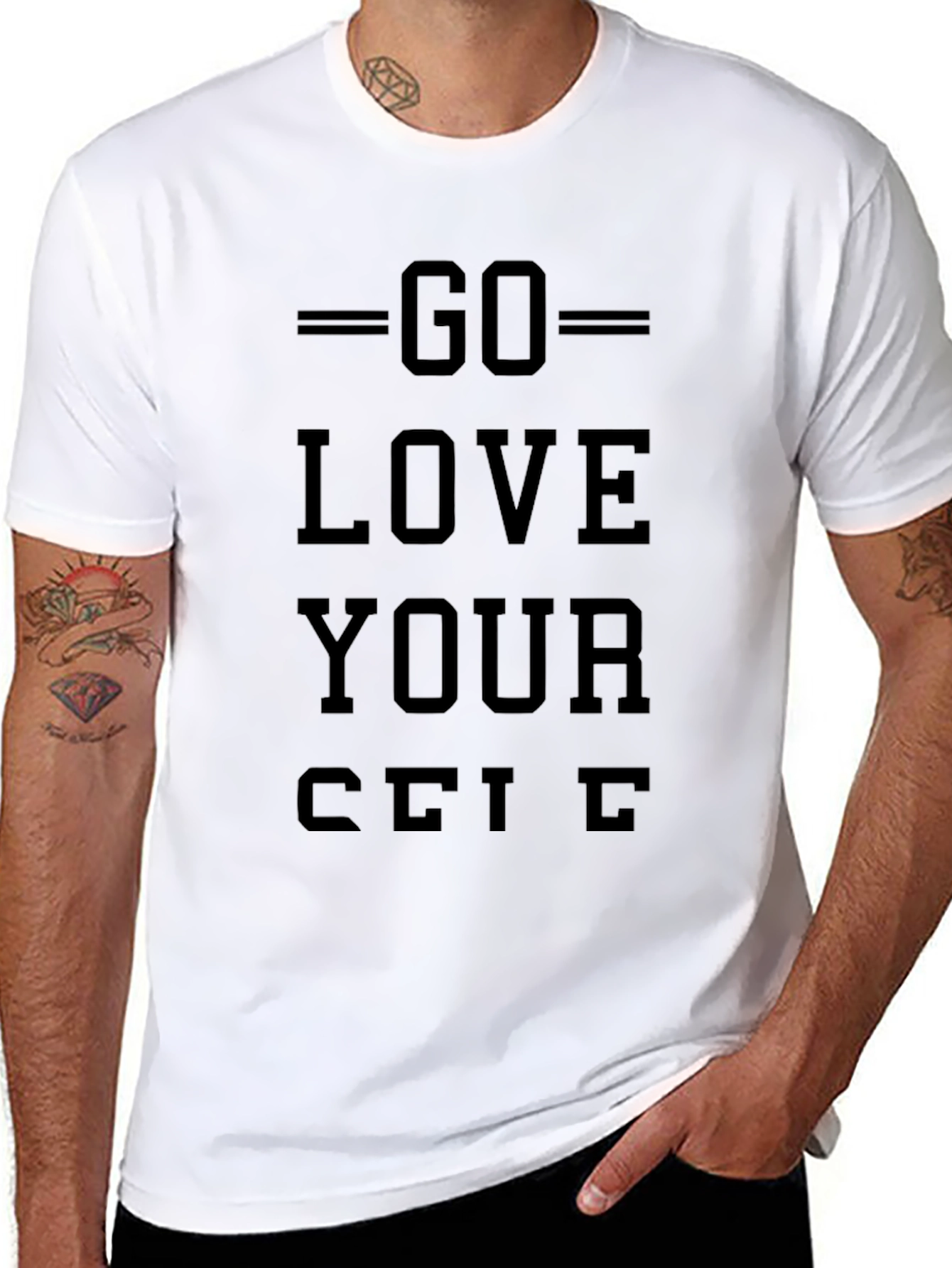 Go Love Yourself Black Graphic Tee