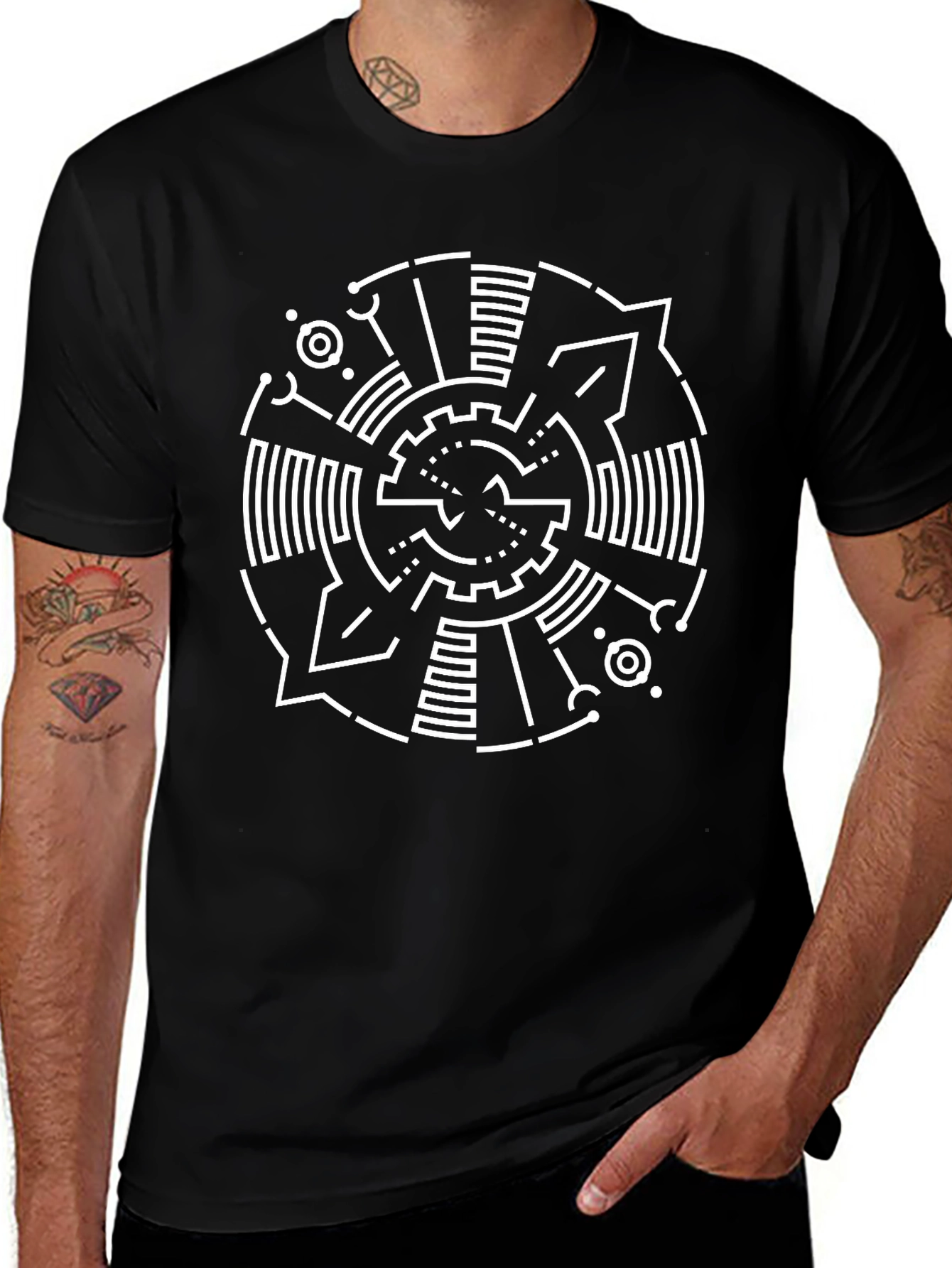 Abstract Geometric Graphic Print T-Shirt
