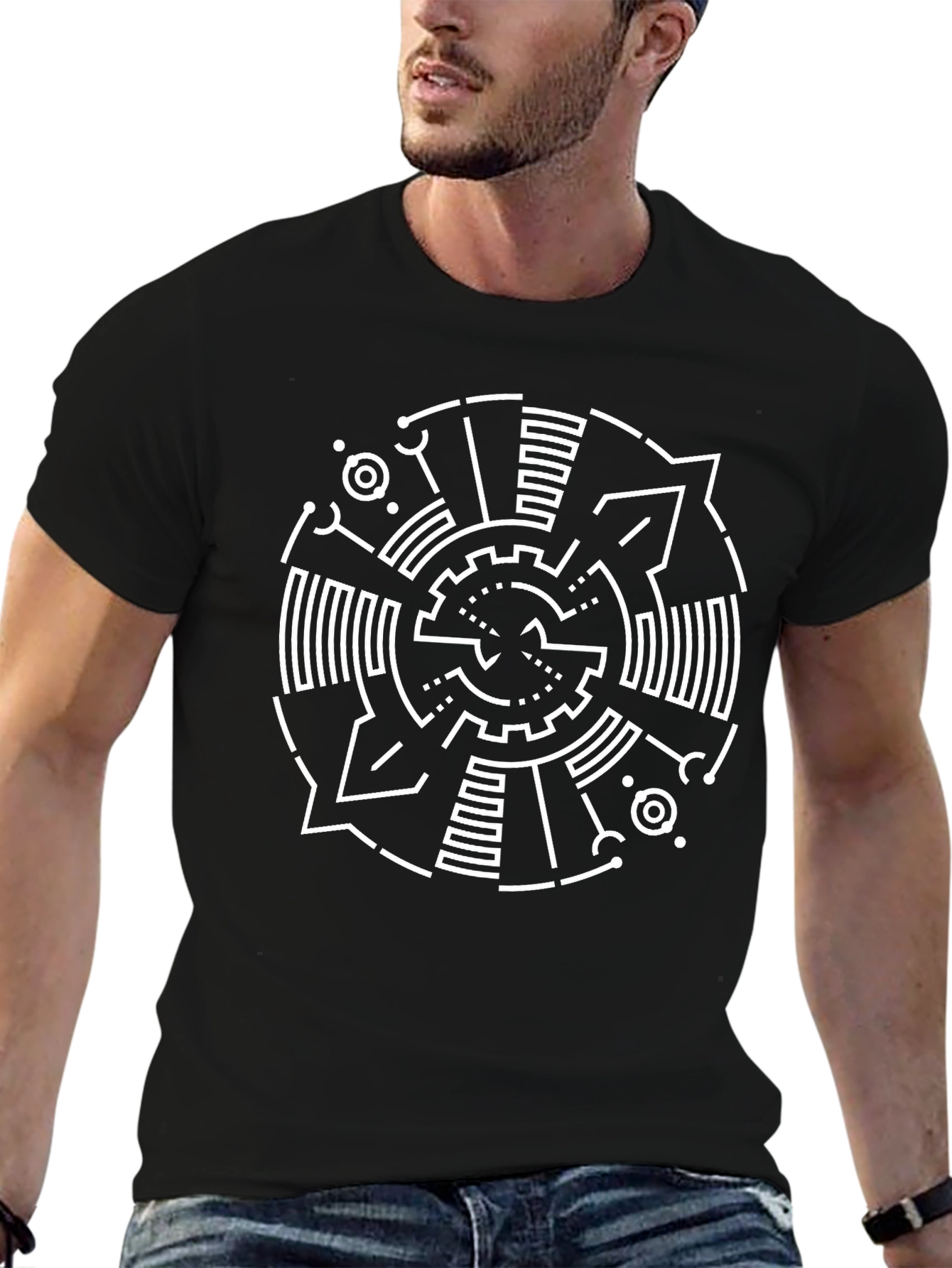 Abstract Geometric Graphic Print T-Shirt