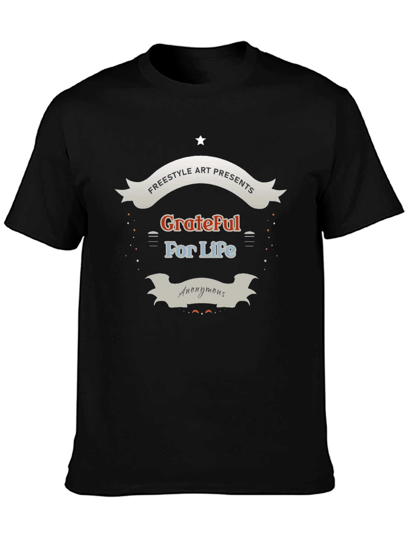 Grateful For Life Black Graphic Tee