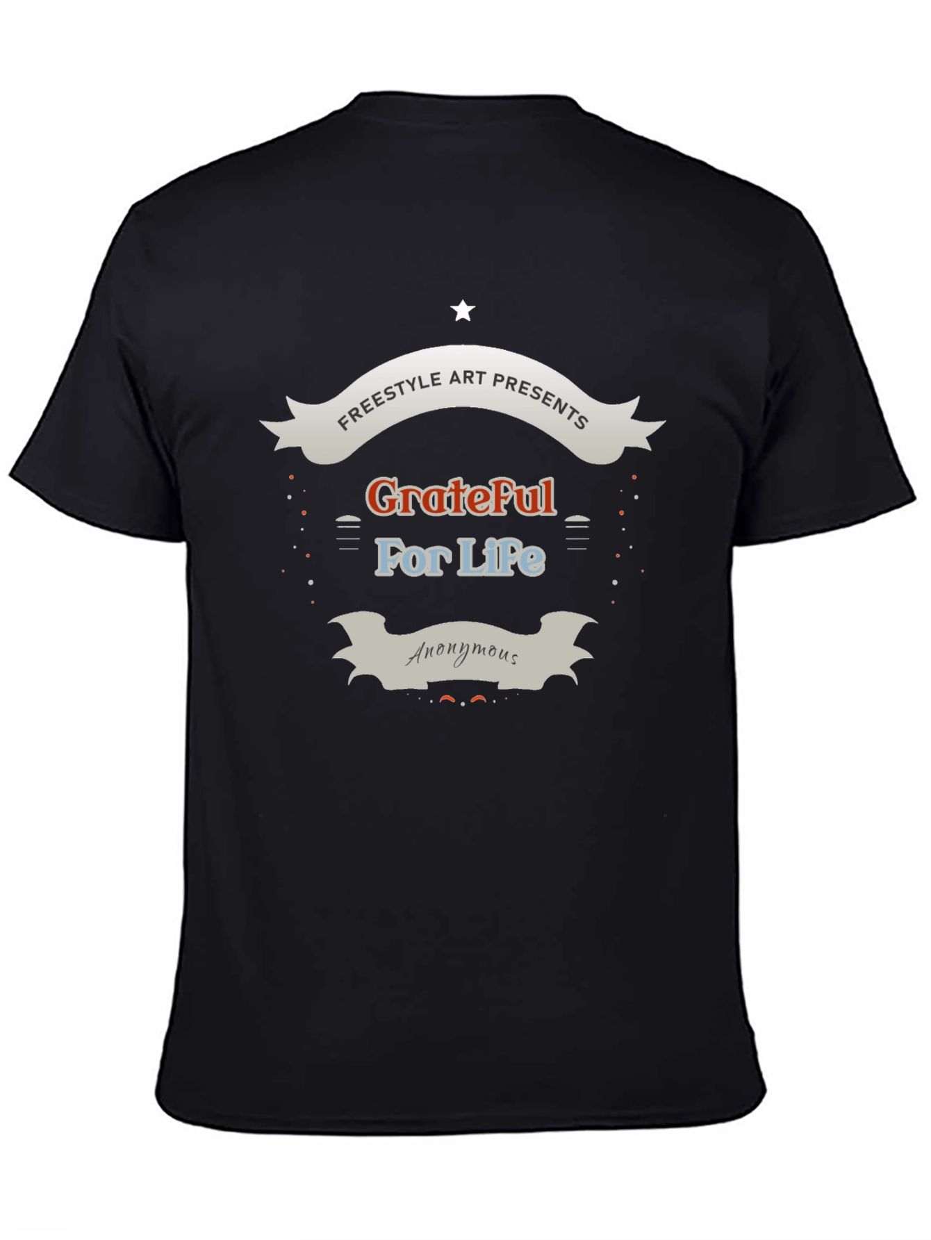 Grateful For Life Black Graphic Tee