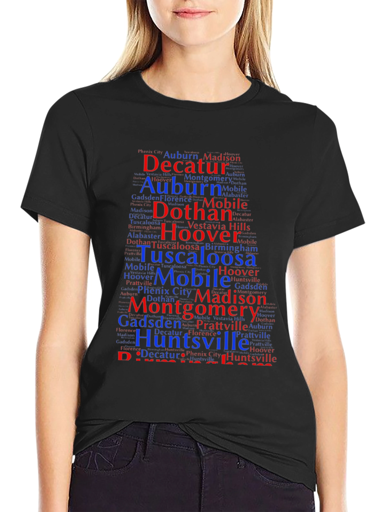 Alabama Cities Word Art T-Shirt