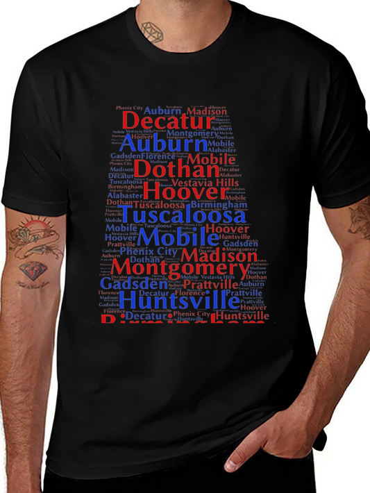 Alabama Cities Word Art T-Shirt
