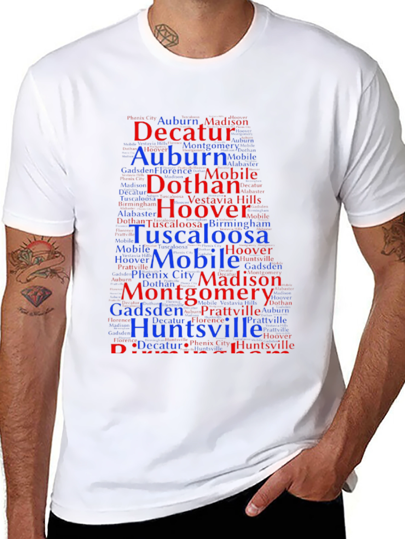 Alabama Cities Word Art T-Shirt