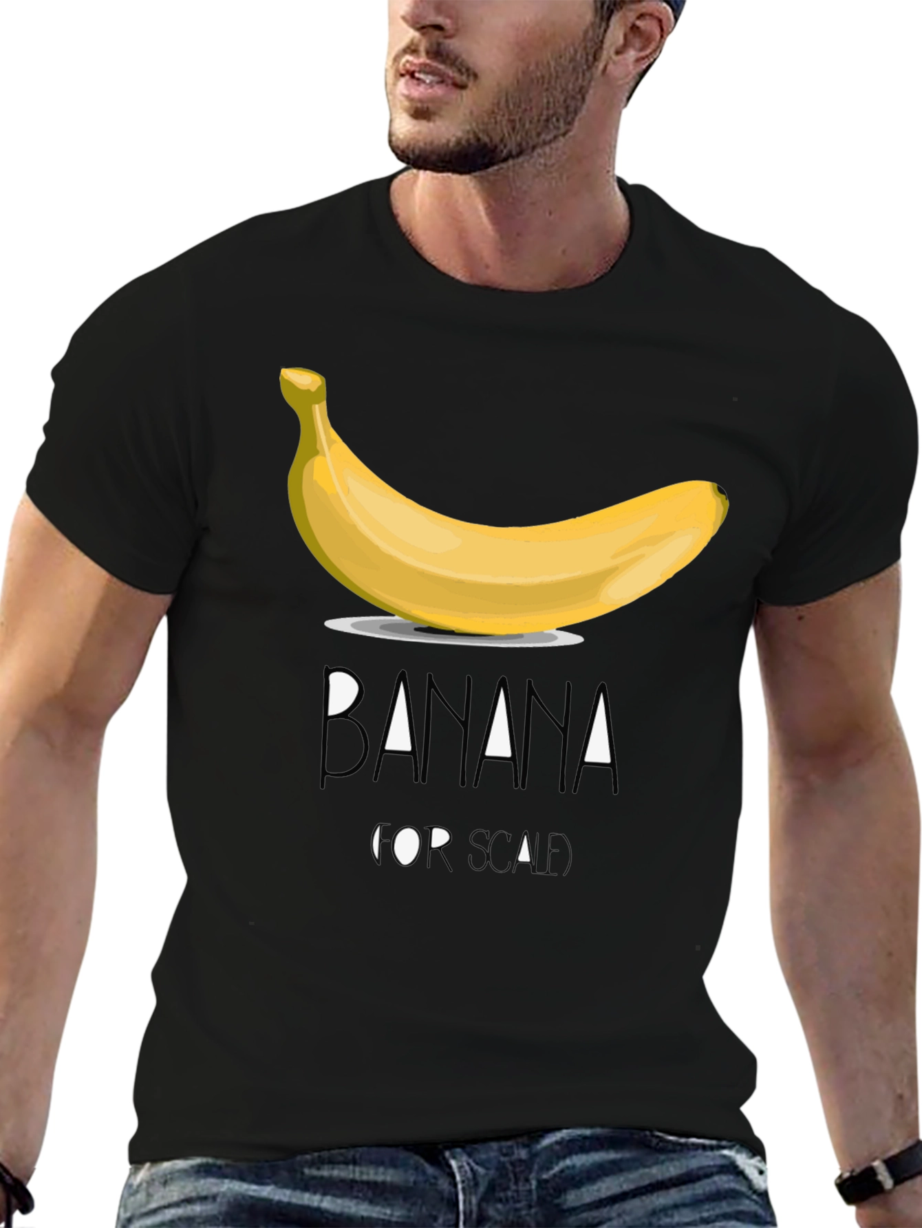 Banana For Scale Mens Black T-Shirt