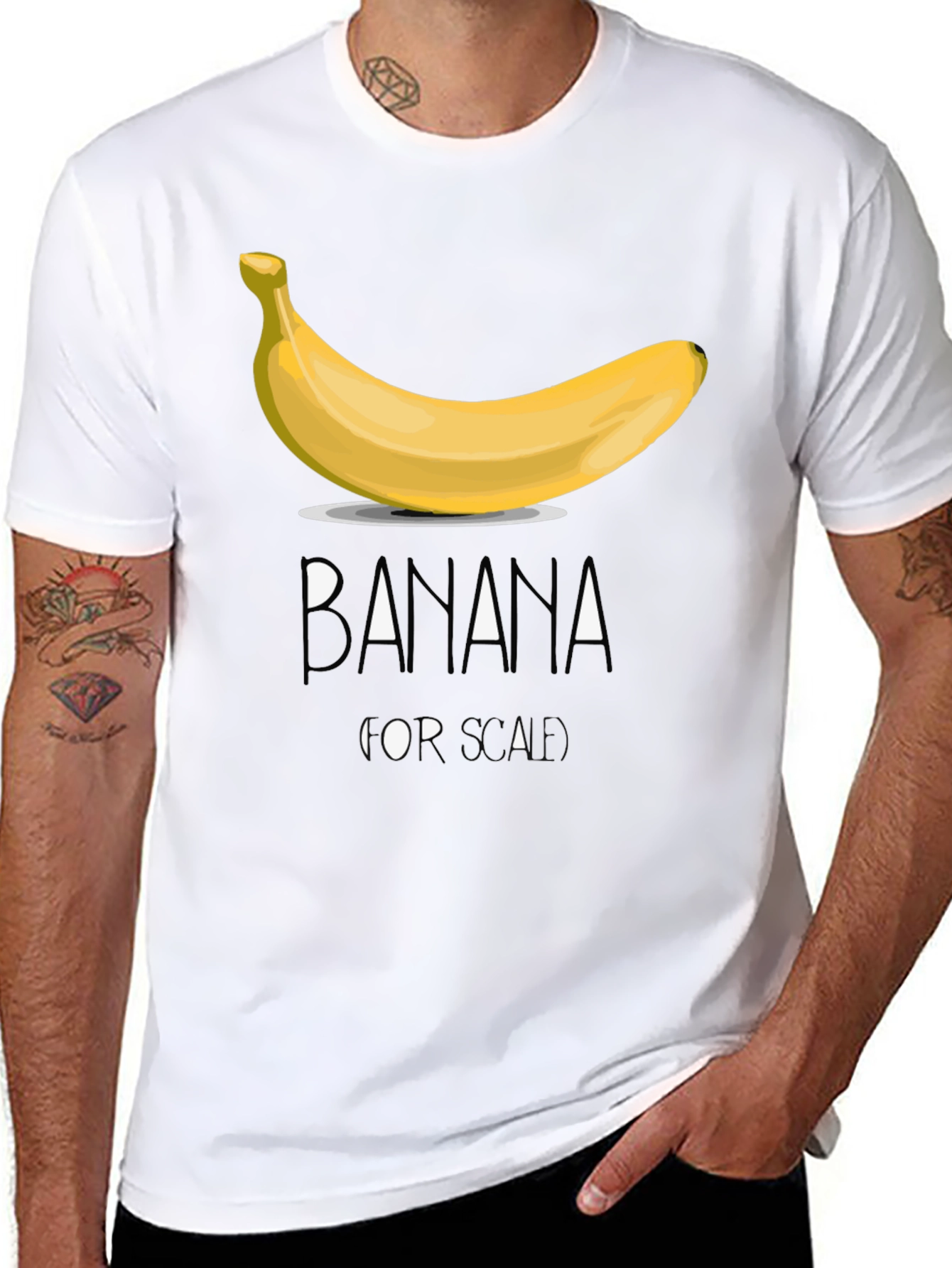 Banana For Scale Mens Black T-Shirt