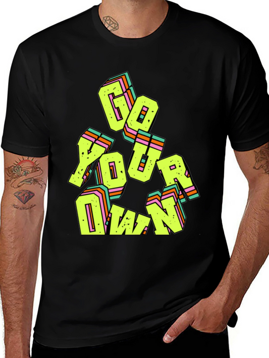 Go Your Own Way Graphic Tee - Trendy Black T-Shirt