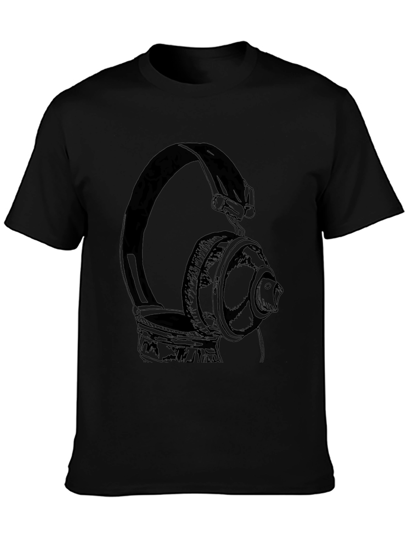 Headphones Graphic T-Shirt - Classic Black Tee