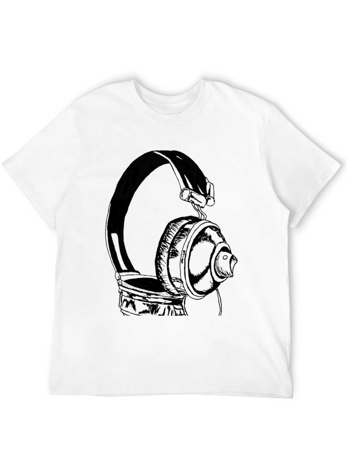 Headphones Graphic T-Shirt - Classic Black Tee