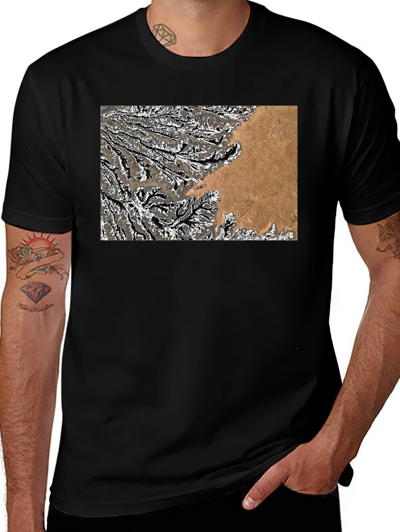 Abstract Topo Graphic Mens T-Shirt