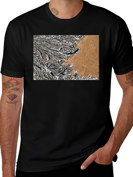 Abstract Topo Graphic Mens T-Shirt