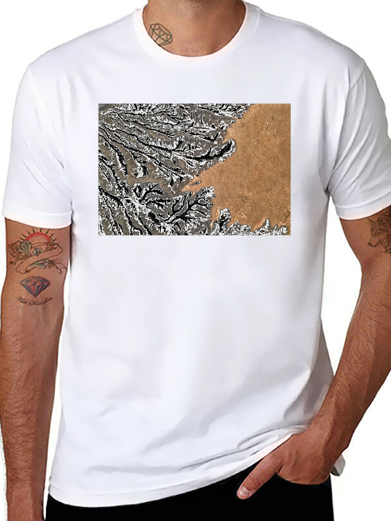 Abstract Topo Graphic Mens T-Shirt