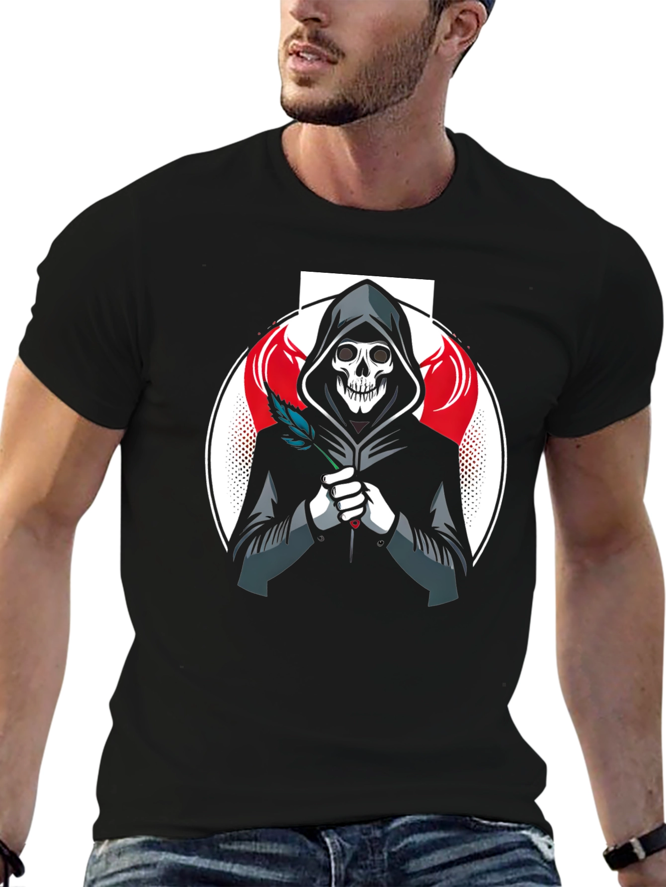 Grim Reaper Graphic T-Shirt - Black