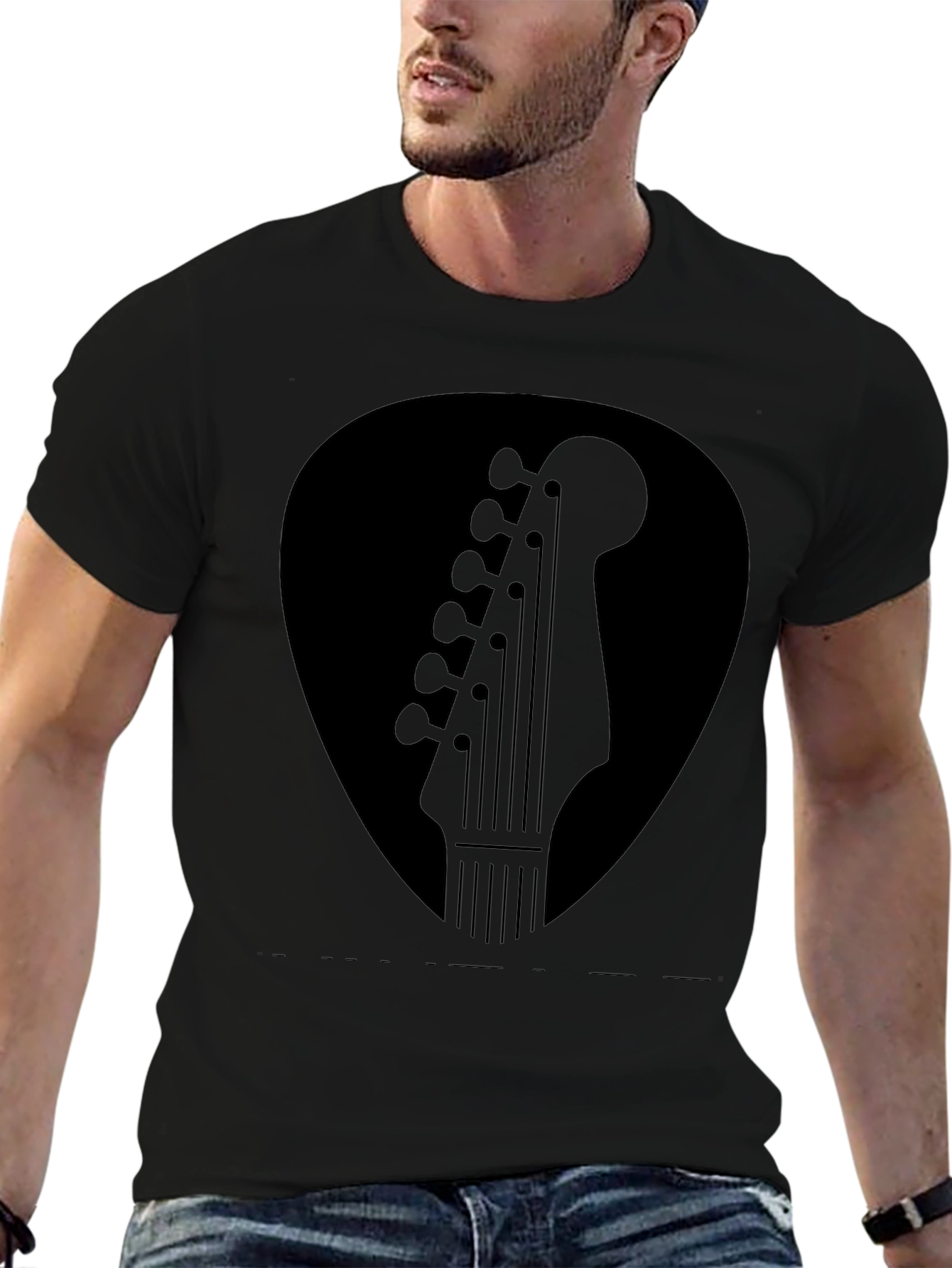 Guitar Pick Headstock Graphic T-Shirt