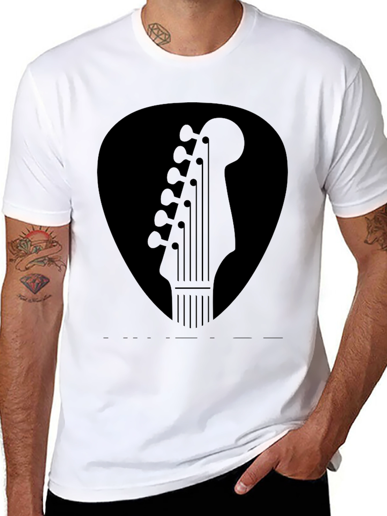 Guitar Pick Headstock Graphic T-Shirt