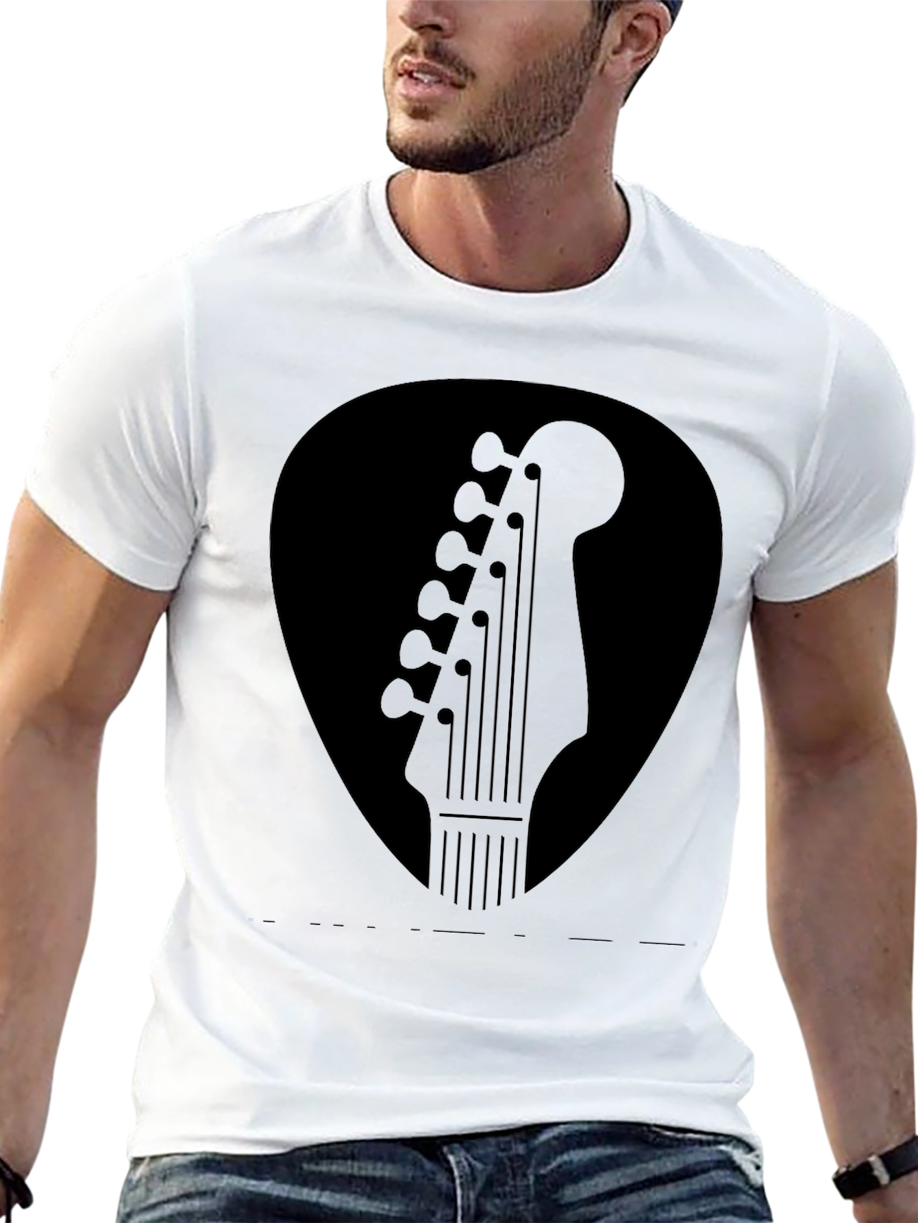 Guitar Pick Headstock Graphic T-Shirt