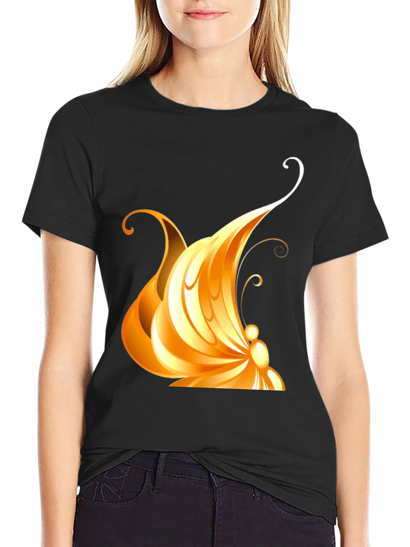 Golden Butterfly Graphic Tee