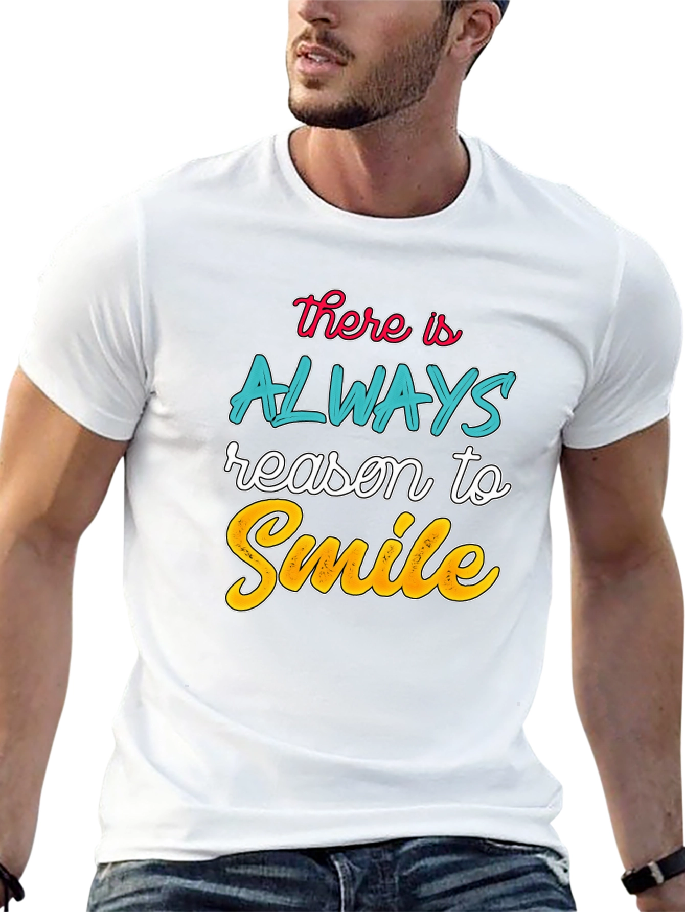 Always Reason to Smile T-Shirt | Black Graphic Tee
