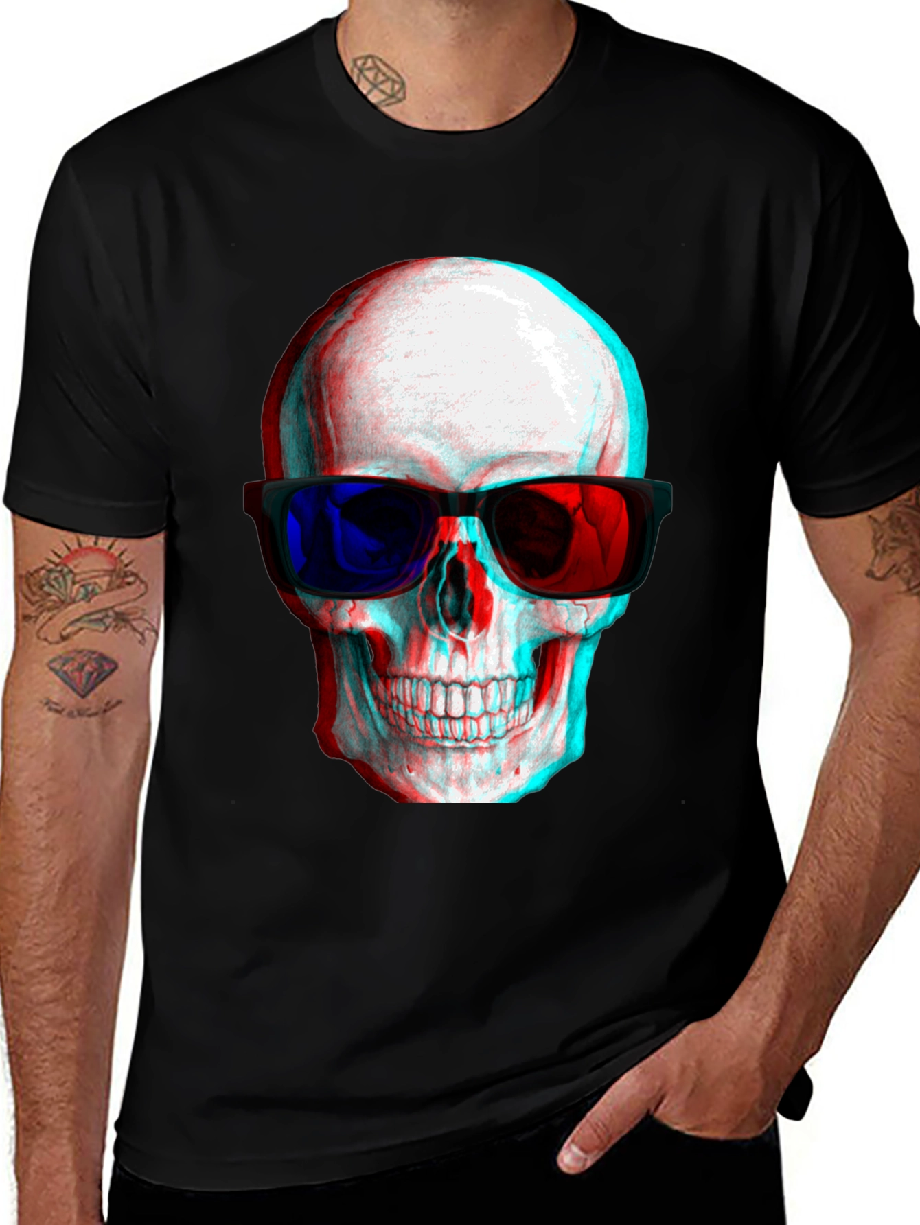 3D Skull Graphic Tee