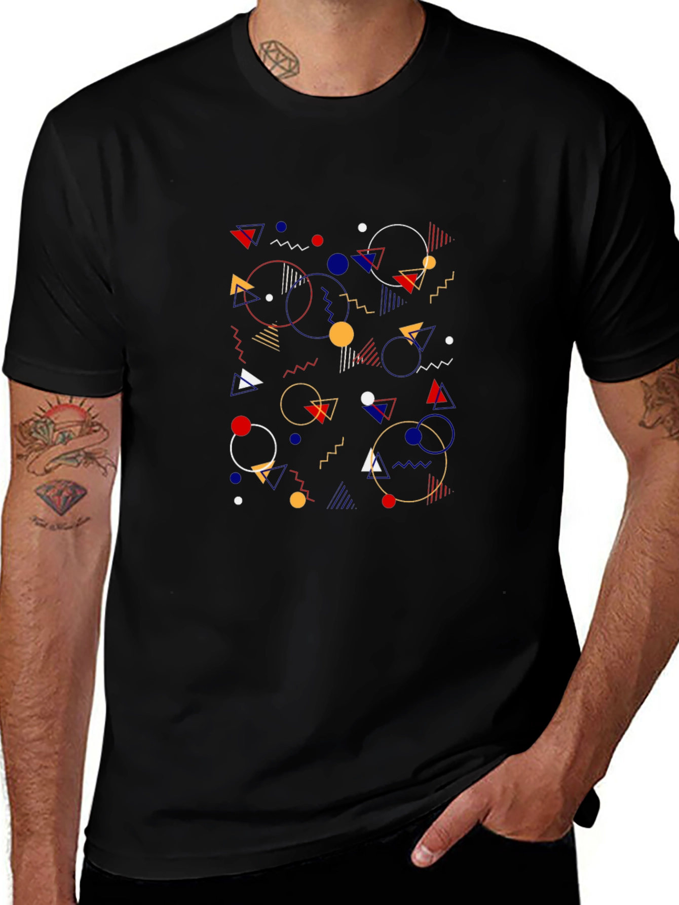 Geometric Pattern T-Shirt - Modern Graphic Tee