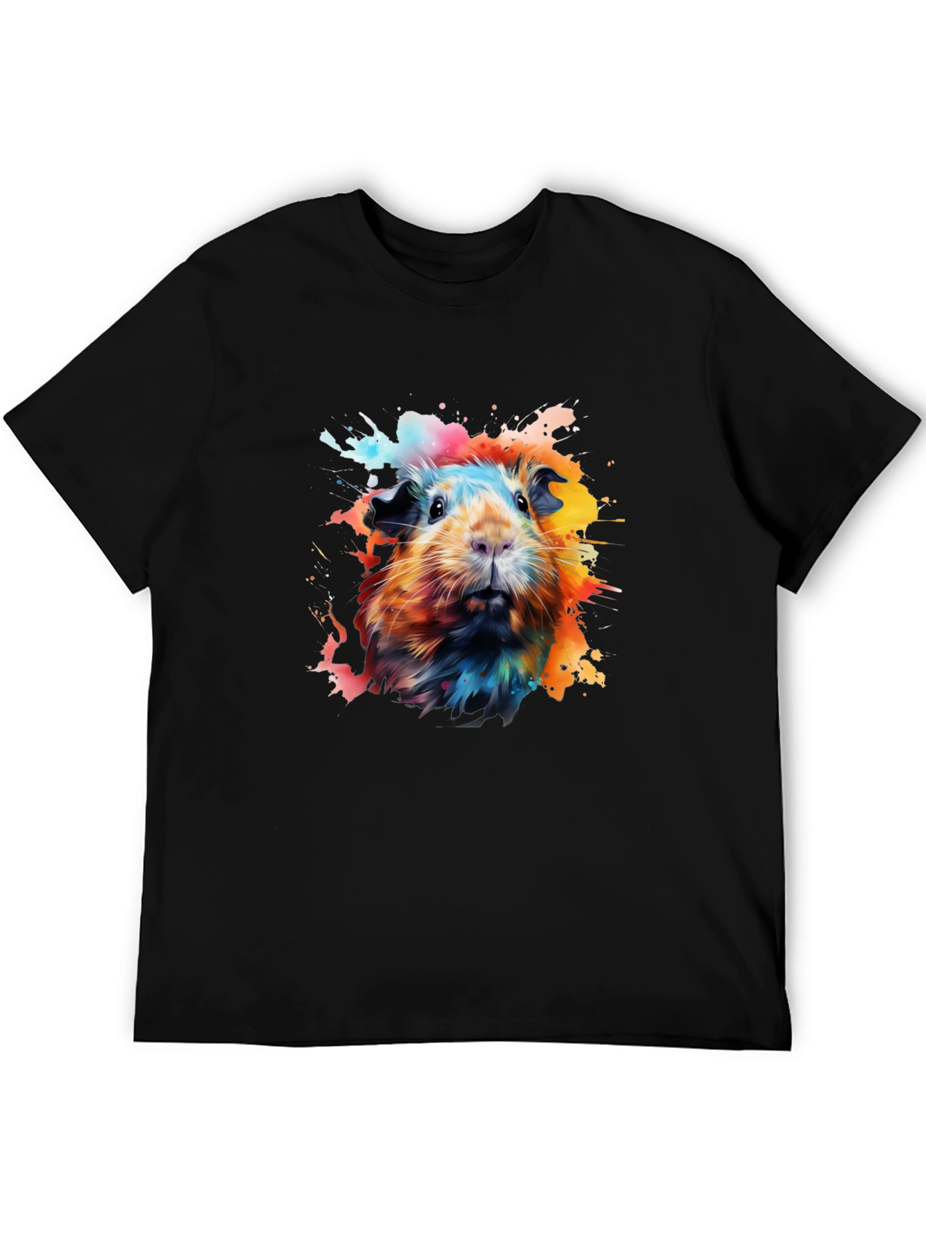 Guinea Pig Splatter Art Graphic T-Shirt
