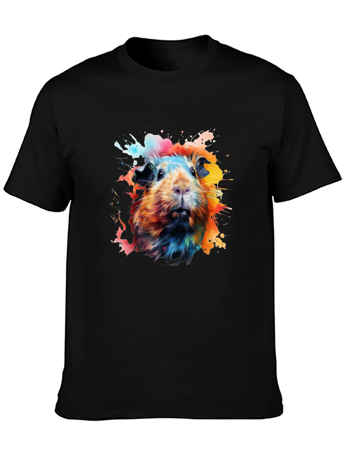 Guinea Pig Splatter Art Graphic T-Shirt