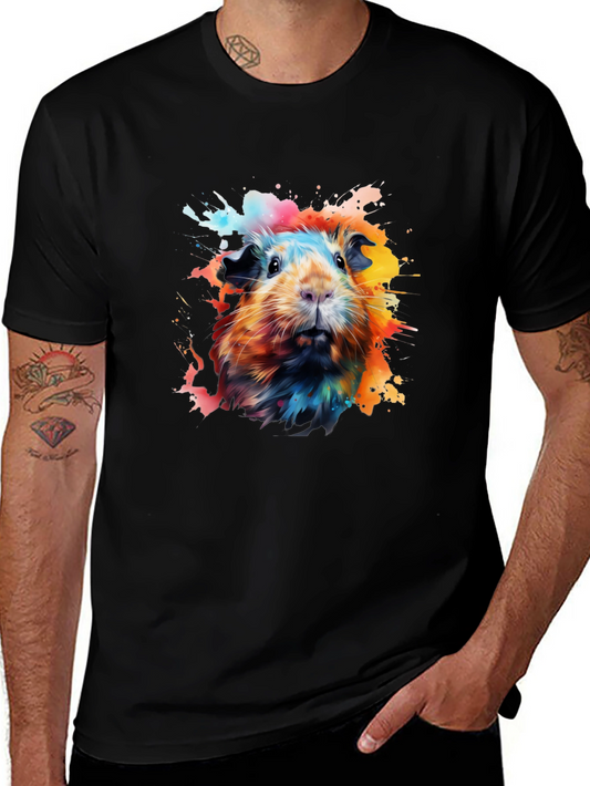 Guinea Pig Splatter Art Graphic T-Shirt