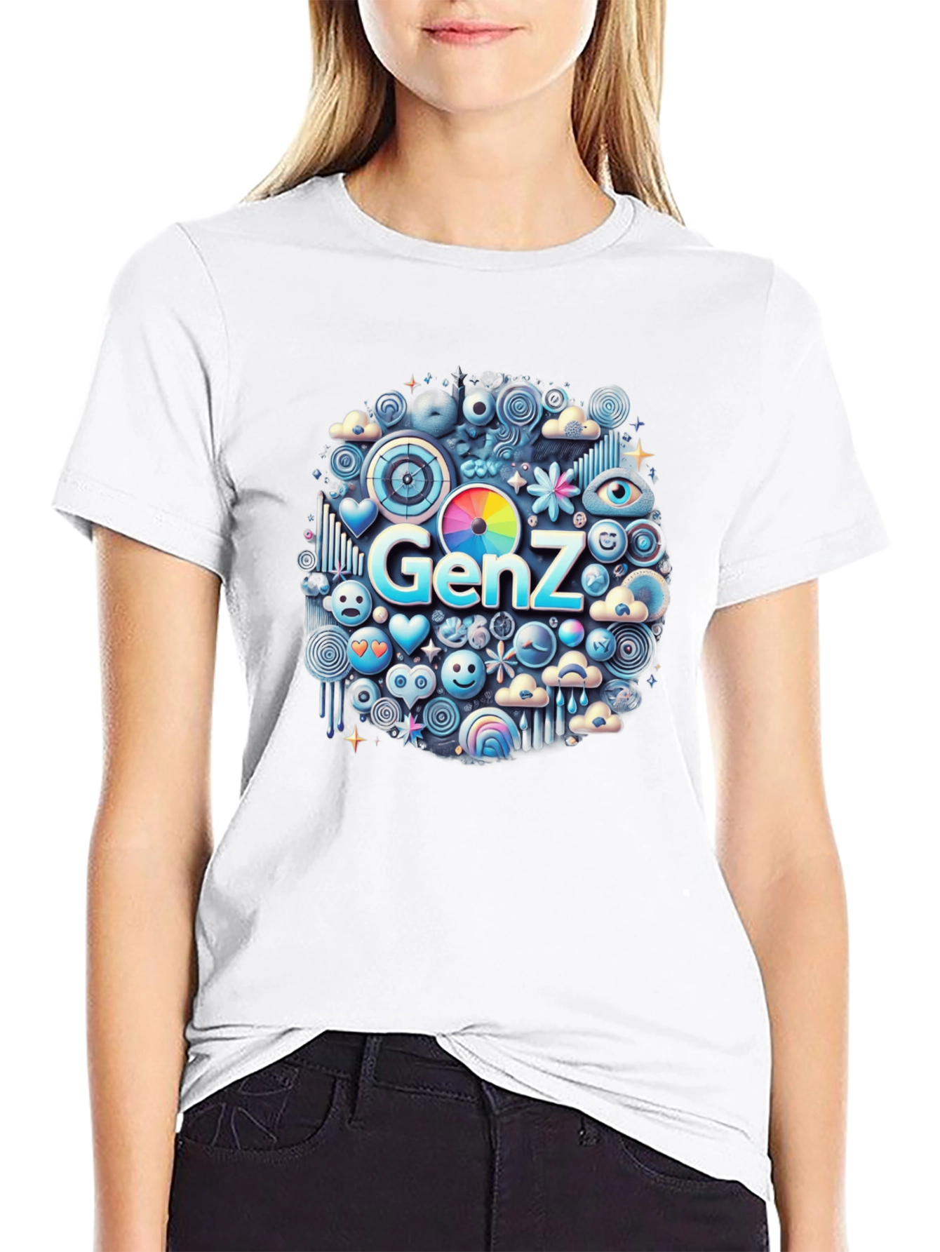 Gen Z Emoji T-Shirt - Trendy Graphic Tee
