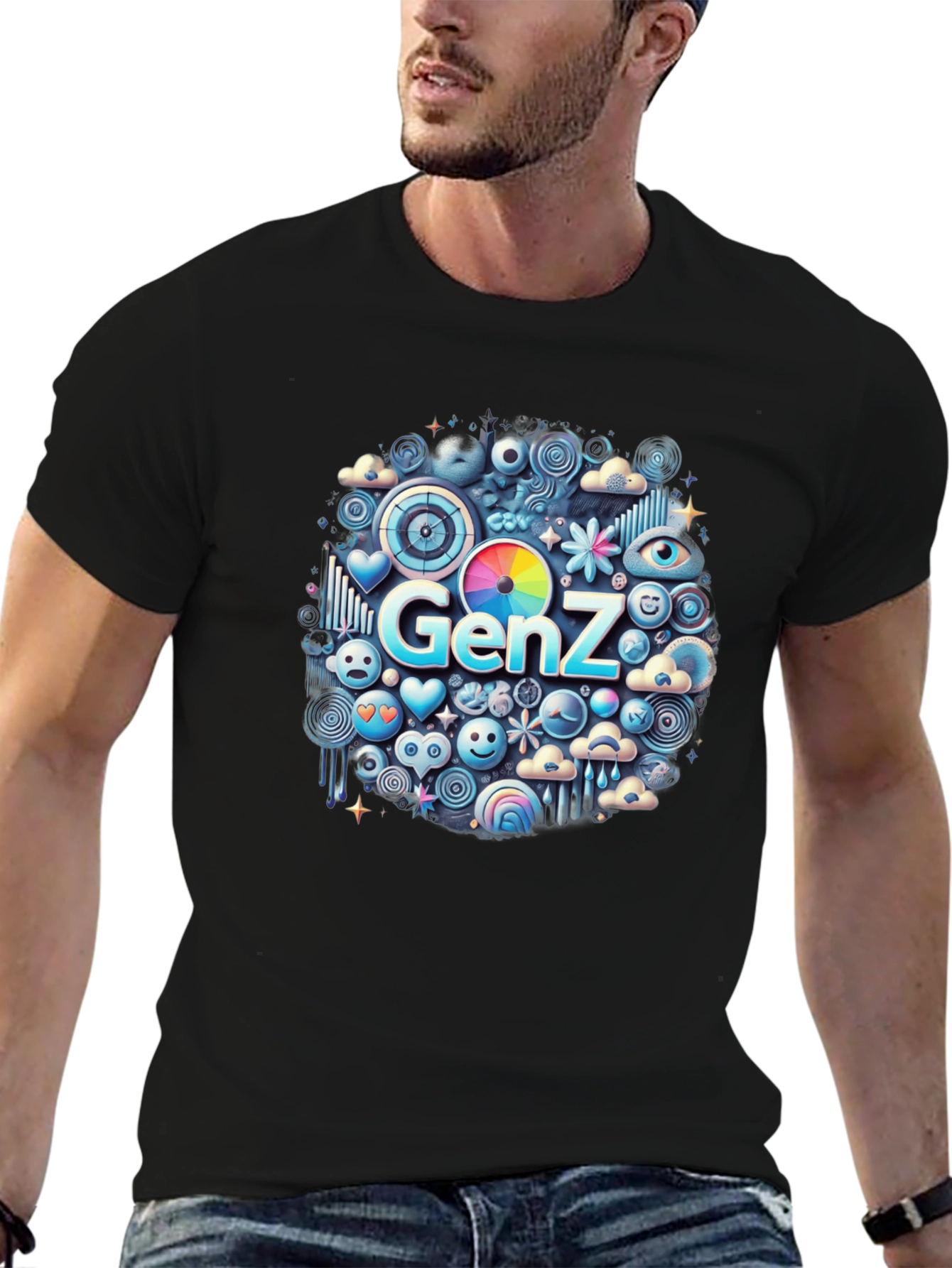 Gen Z Emoji T-Shirt - Trendy Graphic Tee