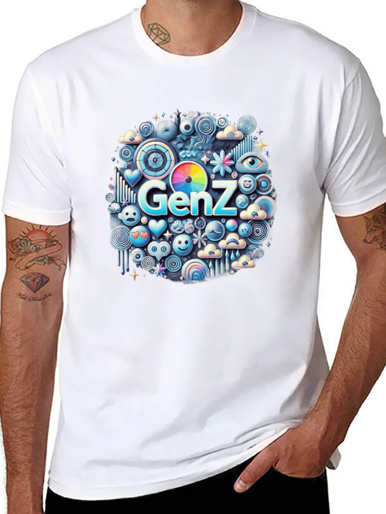 Gen Z Emoji T-Shirt - Trendy Graphic Tee