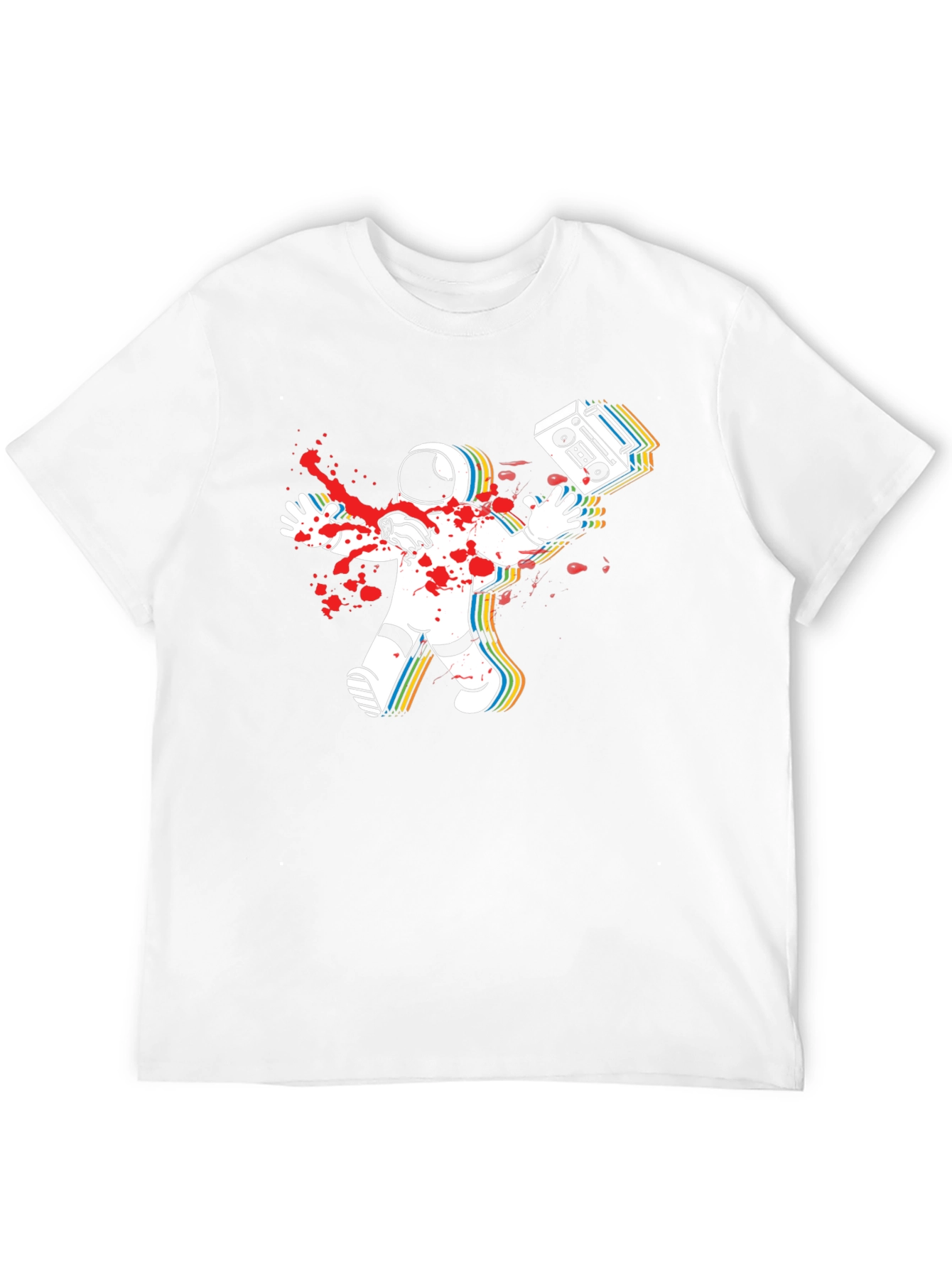 Astronaut Boombox Mens Black T-Shirt