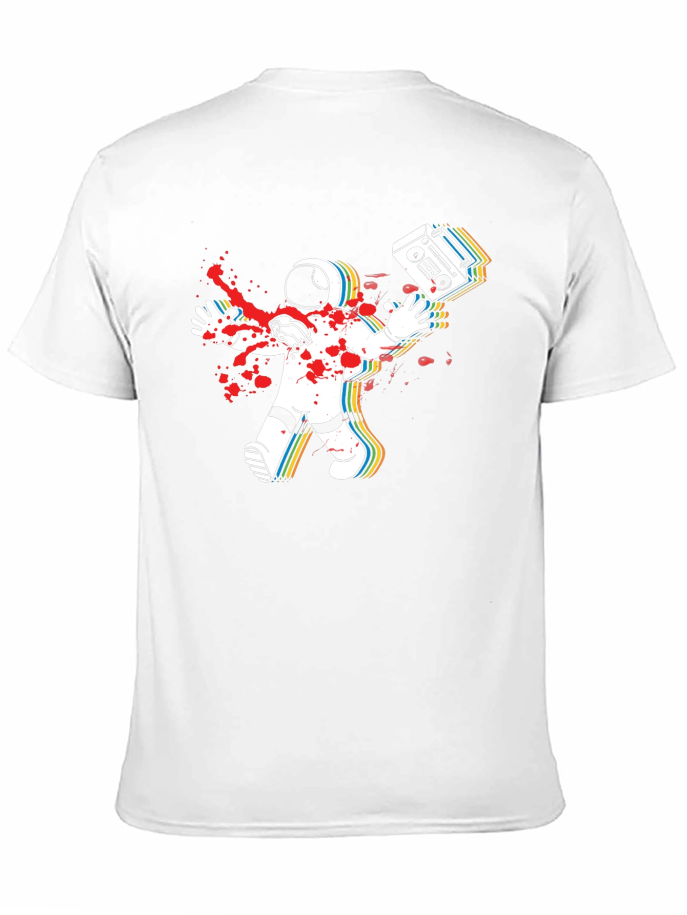 Astronaut Boombox Mens Black T-Shirt