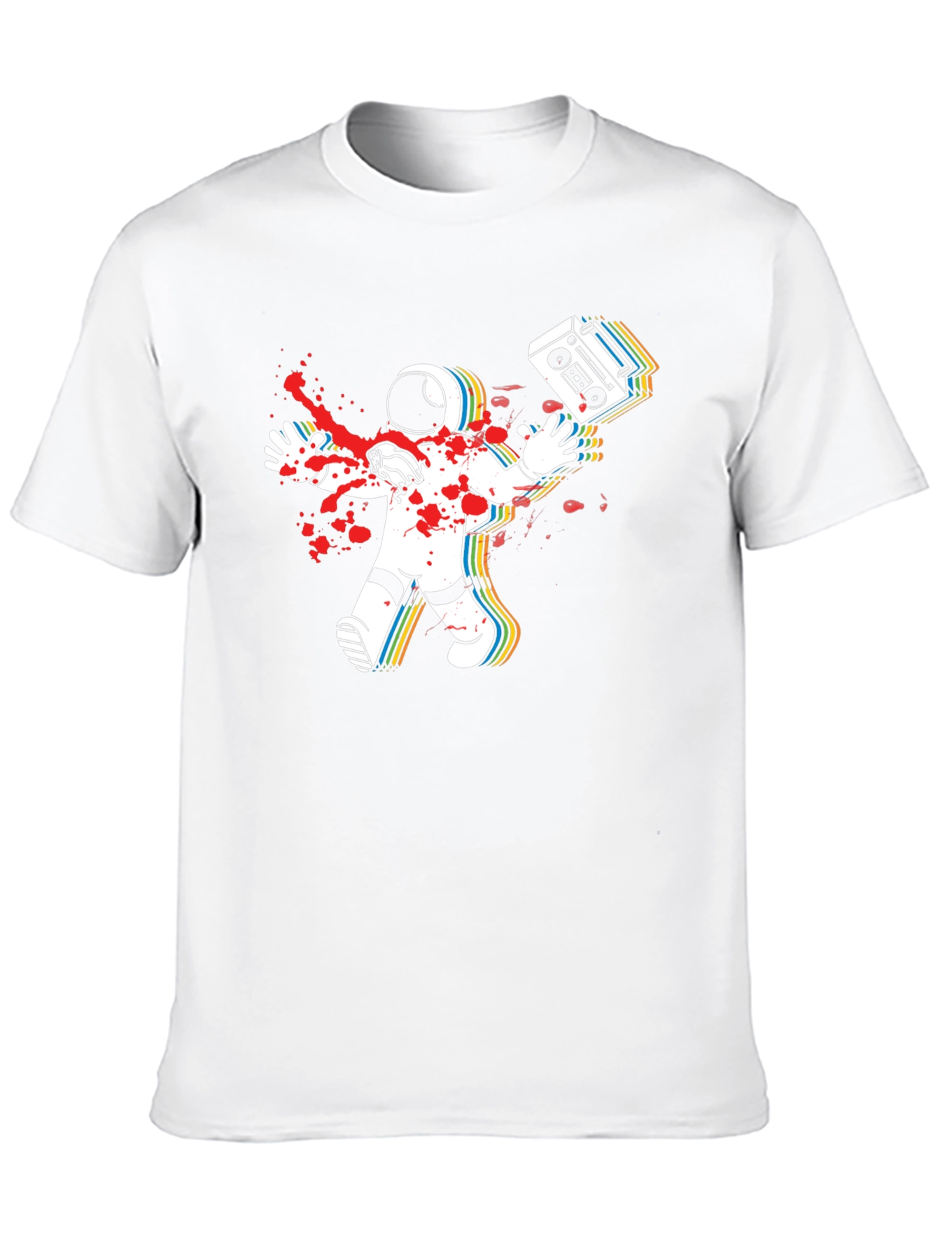 Astronaut Boombox Mens Black T-Shirt
